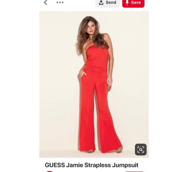 strapless jersey jumpsuit